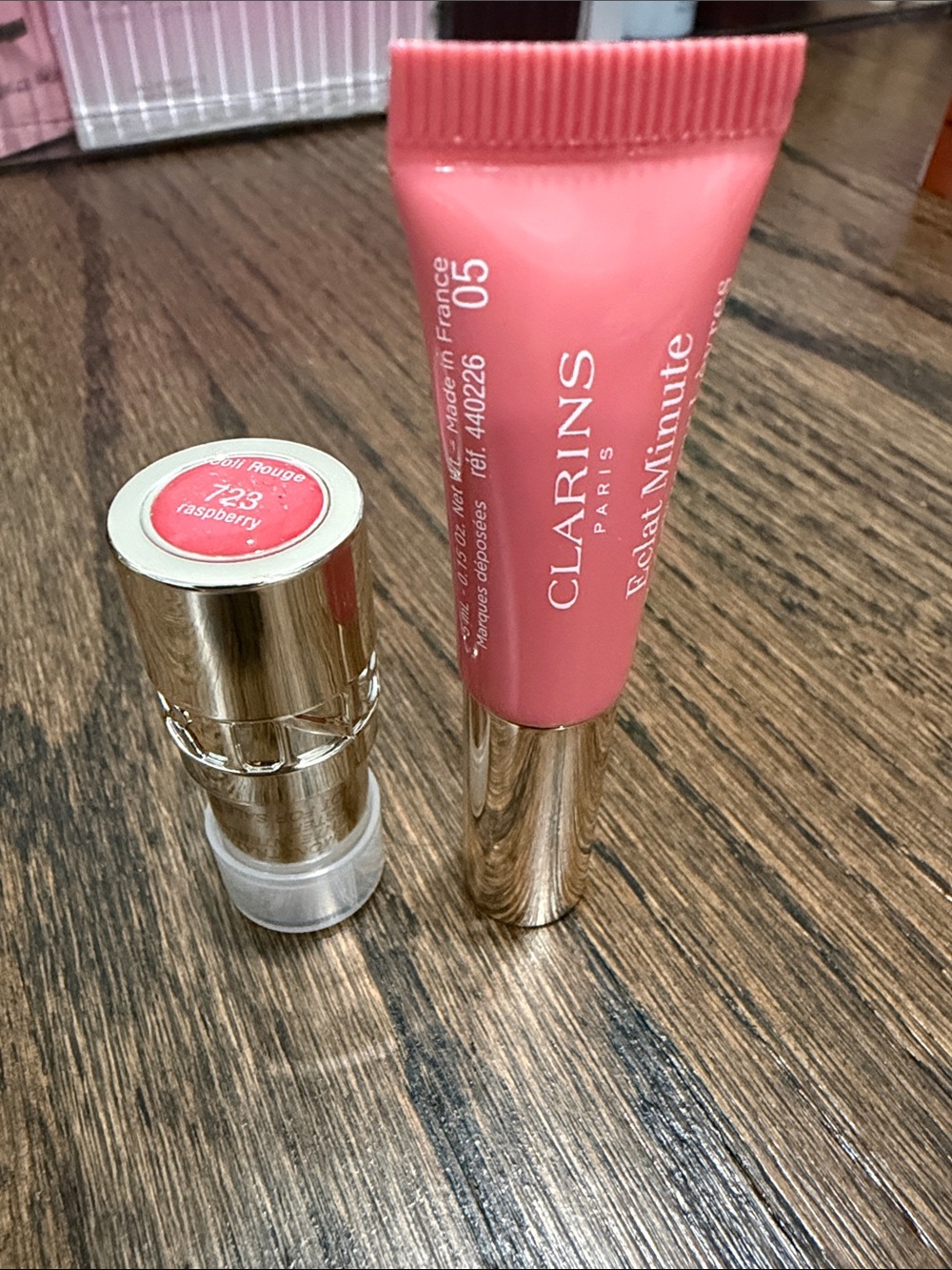 Clarins Pink Lip Balm & Raspberry Lipstick Duo